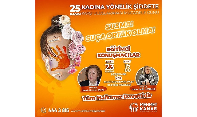 Mustafakemalpaşa Kültür Merkezi, Öğretmenler Günü Konseri ve Kadına Şiddet etkinliğine ev sahipliği yapacak.