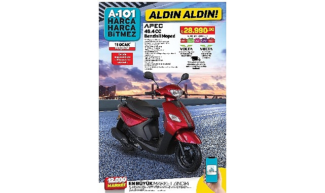 11 Ocak Günü A101’de Benzinli Moped Satışa Sunuluyor