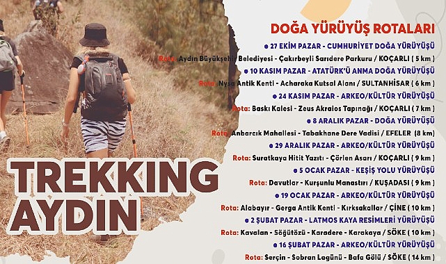 Başkan Çerçioğlu, doğaseverleri ‘Trekking Aydın’ etkinliği ile buluşturuyor.