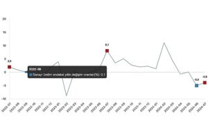 Tüik: Sanayi üretimi yıllık %3,9 azaldı