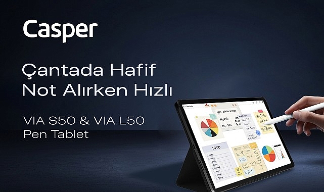 Casper VIA L50 ve S50 Pen tabletler, akıllı kalem desteğiyle üretkenliğe davet ediyor