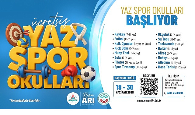 Nevşehir Belediyesi Yaz Spor Okulları Açılıyor