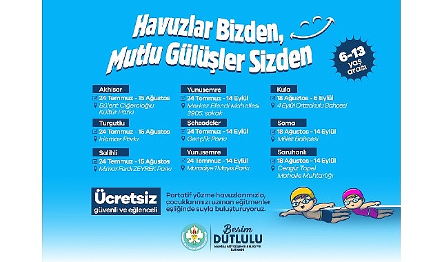 Büyükşehir’in Havuzları Çocuklarla Buluşuyor