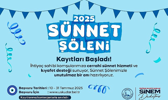 Üsküdar Belediyesi ‘2025 Sünnet Şöleni’ Kayıtları Başladı