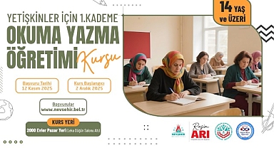 Yetişkinler İçin 1. Kademe Okuma Yazma Öğretimi Kursu Açılacak