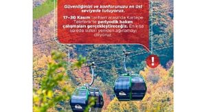 Kartepe Teleferik bakıma giriyor