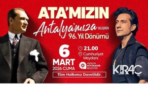 Atatürk’ün Antalya’ya gelişinin yıldönümü Kıraç konseri ile kutlanacak